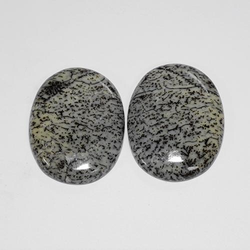 41,67 ct natürliche mehrfarbiger Dendritischer Achat-Edelsteine, Oval Schliff, Lichtundurchlässig
