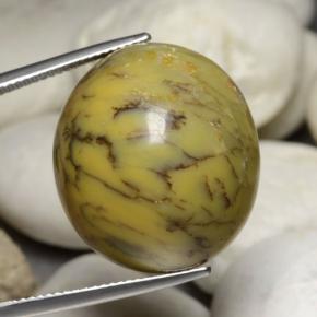 35,24 ctw natürlicher mehrfarbiger Dendritischer Achat, Oval Schliff, Lichtundurchlässig