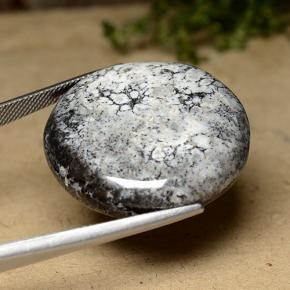 44,26 ctw natürlicher mehrfarbiger Dendritischer Achat, Rundschliff, Lichtundurchlässig