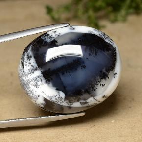 9,17 ctw natürlicher Mehrfarbig Dendritischer-Achat, Oval Schliff, Lichtundurchlässig