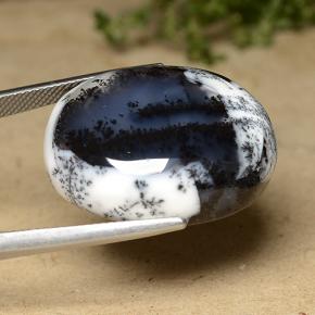 9,17 ctw natürlicher Mehrfarbig Dendritischer-Achat, Oval Schliff, Lichtundurchlässig