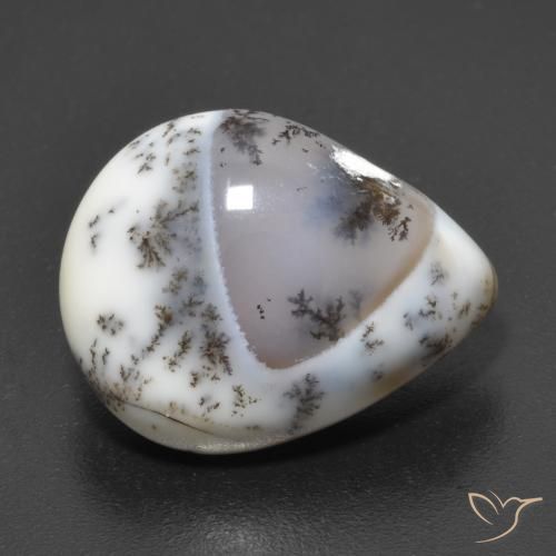 6.65ct Natürlicher Mehrfarbig Dendritischer-Achat, Birnenform, Lichtdurchlässig