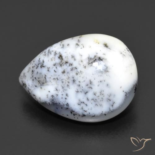 8.82ct Natürlicher Mehrfarbig Dendritischer-Achat, Birnenform, Lichtundurchlässig