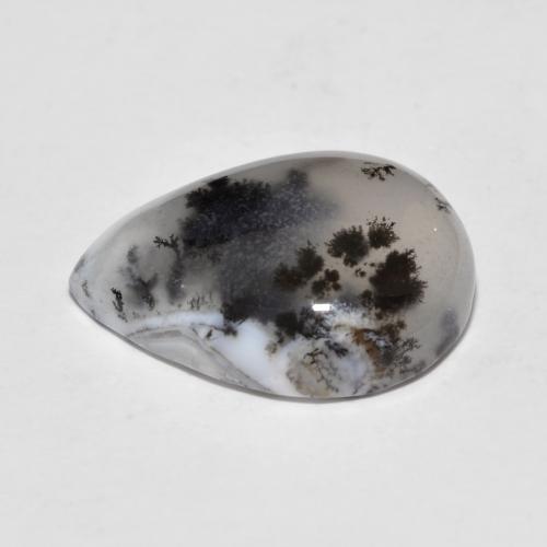 9,17 ctw natürlicher Mehrfarbig Dendritischer-Achat, Birnenform, Lichtdurchlässig