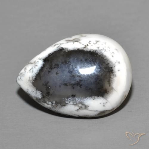 8.50ct Natürlicher Mehrfarbig Dendritischer-Achat, Birnenform, Lichtundurchlässig
