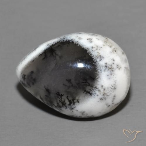 9.49ct Natürlicher Mehrfarbig Dendritischer-Achat, Birnenform, Lichtundurchlässig