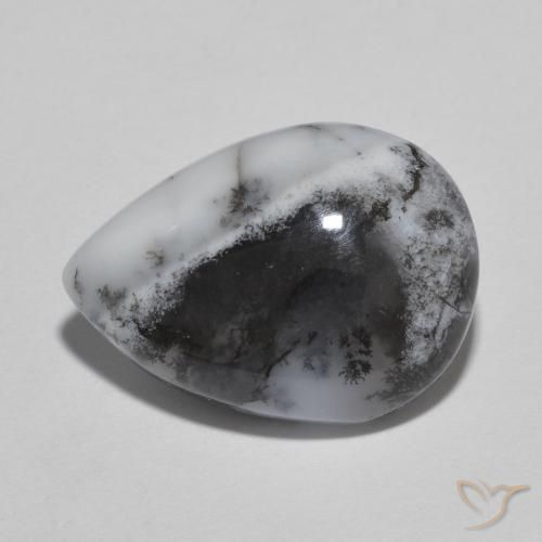 8.67ct Natürlicher Mehrfarbig Dendritischer-Achat, Birnenform, Lichtdurchlässig