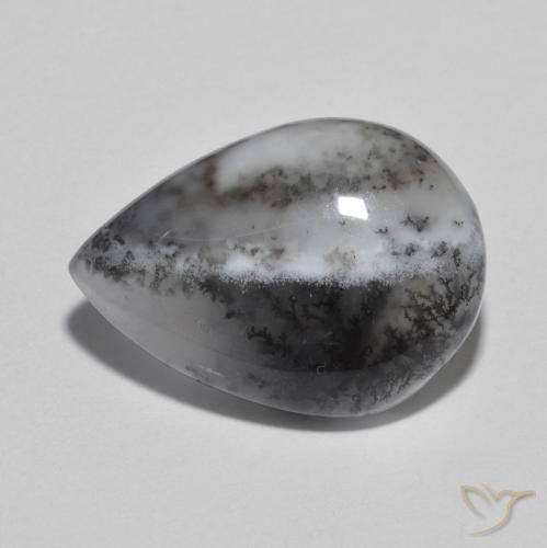8.49ct Natürlicher Mehrfarbig Dendritischer-Achat, Birnenform, Lichtdurchlässig