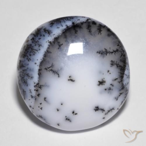 9,17 ctw natürlicher Mehrfarbig Dendritischer-Achat, Rund Schliff, Lichtundurchlässig