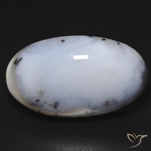 28.10ct Natürlicher Weiß mit Schwarz Dendritischer-Achat, Oval, Lichtundurchlässig