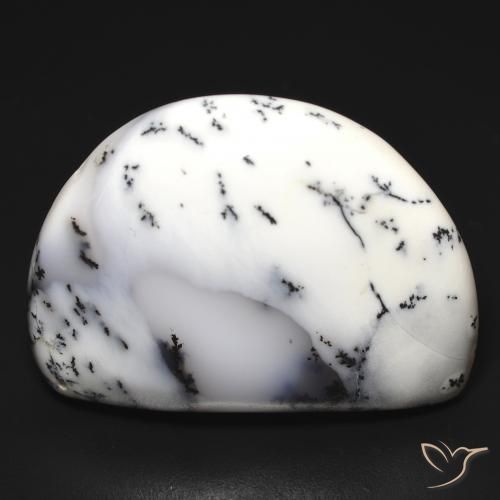 32.69ct Natürlicher Weiß mit Schwarz Dendritischer-Achat, Fantasie, Lichtundurchlässig