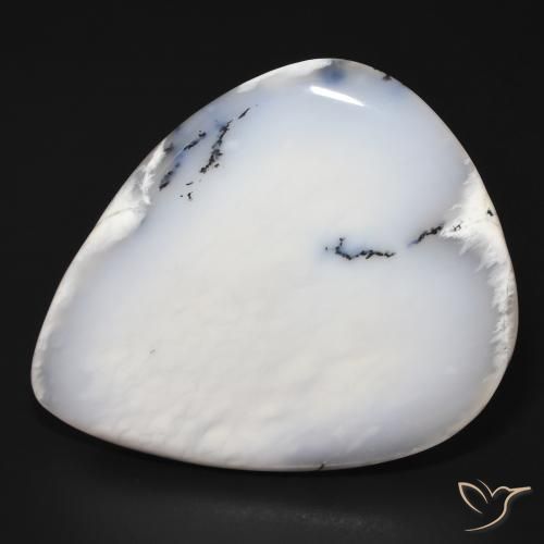 60.01ct Natürlicher Weiß mit Schwarz Dendritischer-Achat, Birnenform, Lichtundurchlässig