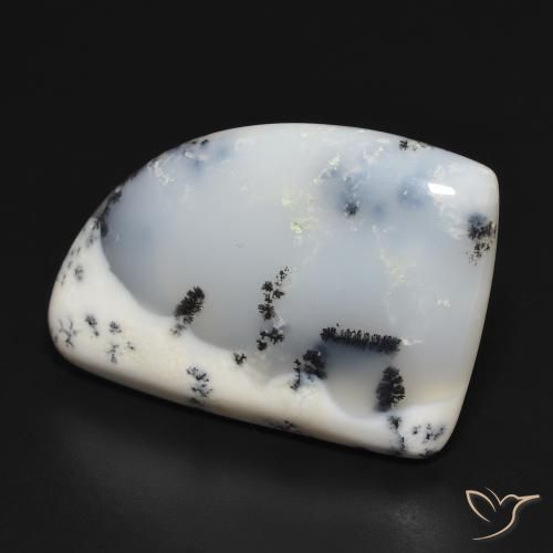 9,17 ctw natürlicher Weiß mit Schwarz Dendritischer-Achat, Fantasie, Lichtundurchlässig