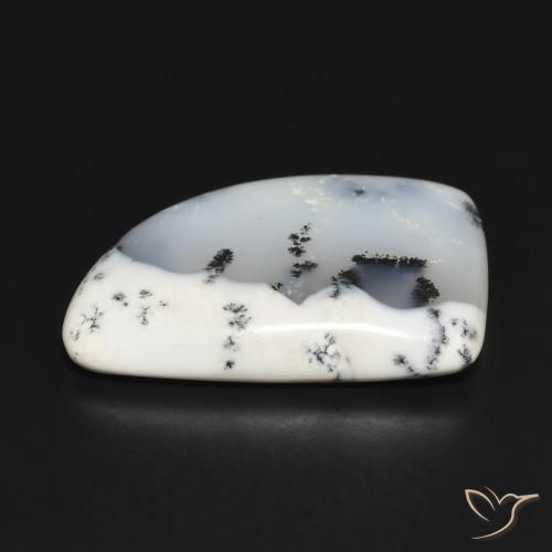 9,17 ctw natürlicher Weiß mit Schwarz Dendritischer-Achat, Fantasie, Lichtundurchlässig