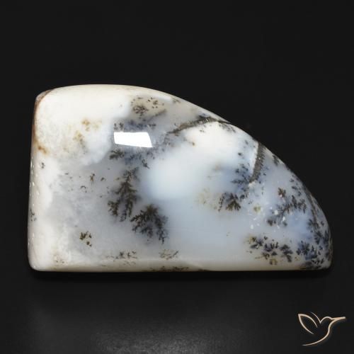 33.60ct Natürlicher Weiß mit Schwarz Dendritischer-Achat, Fantasie, Lichtundurchlässig