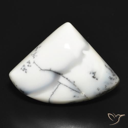 20.70ct Natürlicher Weiß mit Schwarz Dendritischer-Achat, Fantasie, Lichtundurchlässig