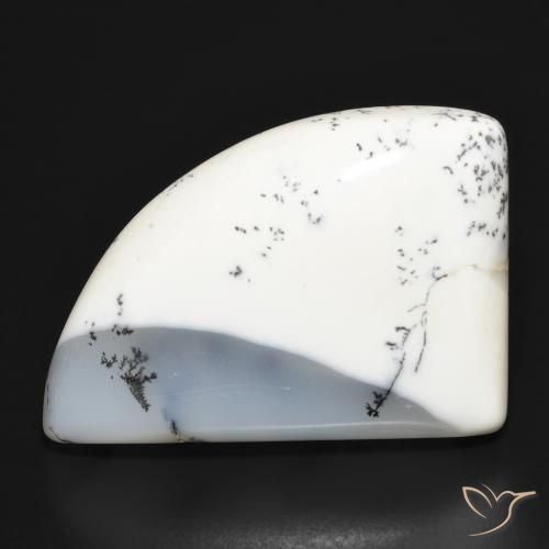 39.45ct Natürlicher Weiß mit Schwarz Dendritischer-Achat, Fantasie, Lichtundurchlässig