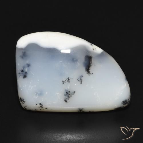 12.20ct Natürlicher Weiß mit Schwarz Dendritischer-Achat, Fantasie, Lichtundurchlässig
