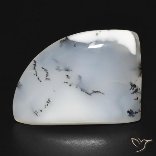 17.05ct Natürlicher Weiß mit Schwarz Dendritischer-Achat, Fantasie, Lichtundurchlässig
