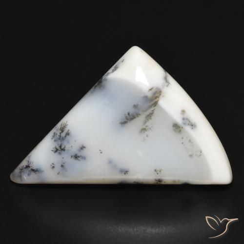 34.04ct Natürlicher Weiß mit Schwarz Dendritischer-Achat, Fantasie, Lichtundurchlässig