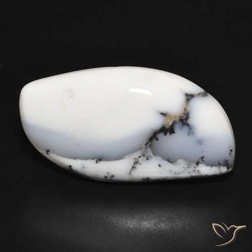 20.34ct Natürlicher Weiß mit Schwarz Dendritischer-Achat, Fantasie, Lichtundurchlässig