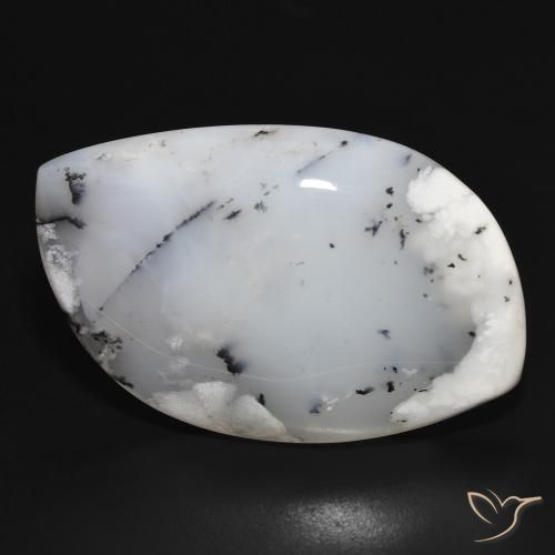 38.75ct Natürlicher Weiß mit Schwarz Dendritischer-Achat, Fantasie, Lichtundurchlässig