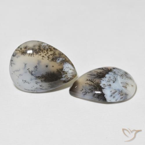 20.80 ct natürliche Mehrfarbiges Weiß Dendritischer-Achat-Edelsteine, Birnenform, Lichtundurchlässig