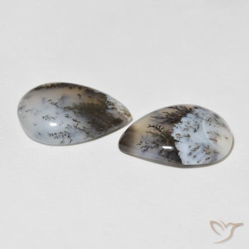 20.80 ct natürliche Mehrfarbiges Weiß Dendritischer-Achat-Edelsteine, Birnenform, Lichtundurchlässig
