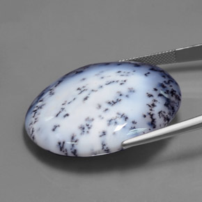 9,17 ctw natürlicher Mehrfarbig Dendritischer Chalcedon, Oval Schliff, Lichtdurchlässig