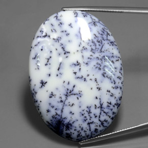 53,63 ctw natürlicher mehrfarbiger Dendritischer Chalcedon, Oval Schliff, Lichtundurchlässig