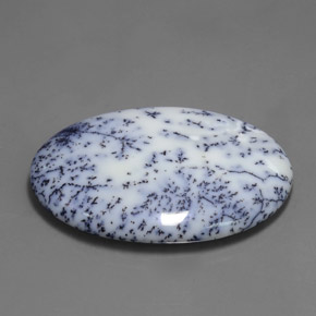 53,63 ctw natürlicher mehrfarbiger Dendritischer Chalcedon, Oval Schliff, Lichtundurchlässig