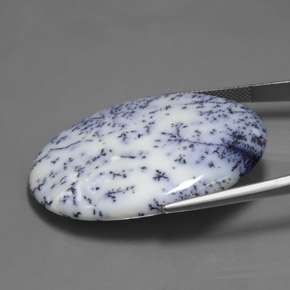 53,63 ctw natürlicher mehrfarbiger Dendritischer Chalcedon, Oval Schliff, Lichtundurchlässig