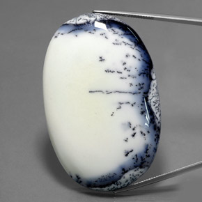 130,05 ctw natürlicher mehrfarbiger Dendritischer Chalcedon, Oval Schliff, Lichtundurchlässig