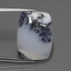 11,56 ctw natürlicher mehrfarbiger Dendritischer Chalcedon, Kissenschliff, Lichtdurchlässig