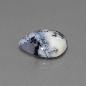 6,56 ctw natürlicher mehrfarbiger Dendritischer Chalcedon, Birnenform, Lichtdurchlässig