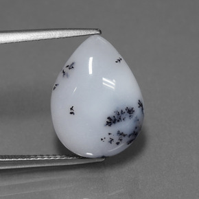 7,06 ctw natürlicher mehrfarbiger Dendritischer Chalcedon, Birnenform, Lichtdurchlässig