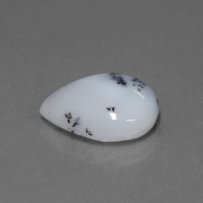 7,06 ctw natürlicher mehrfarbiger Dendritischer Chalcedon, Birnenform, Lichtdurchlässig