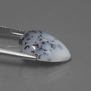 9,17 ctw natürlicher Mehrfarbig Dendritischer Chalcedon, Birnenform, Lichtdurchlässig