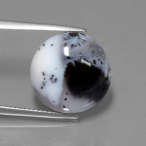 9,17 ctw natürlicher Mehrfarbig Dendritischer Chalcedon, Rund Schliff, Lichtdurchlässig