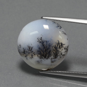 9,17 ctw natürlicher Mehrfarbig Dendritischer Chalcedon, Rund Schliff, Lichtundurchlässig