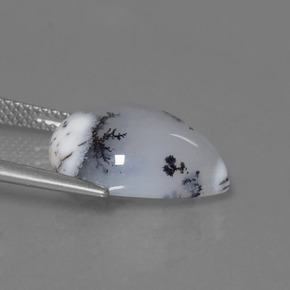 9,17 ctw natürlicher Mehrfarbig Dendritischer Chalcedon, Birnenform, Lichtdurchlässig