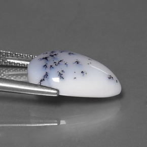 9,17 ctw natürlicher Mehrfarbig Dendritischer Chalcedon, Birnenform, Lichtundurchlässig