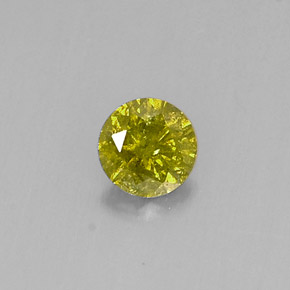 0,17 ctw natürlicher gelber Diamant, Rundschliff, SI