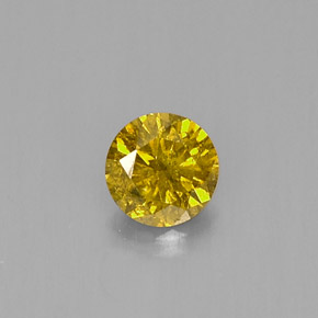 0,20 ctw natürlicher gelber Diamant, Rundschliff, SI