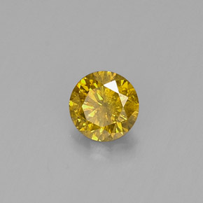 0,20 ctw natürlicher gelber Diamant, Rundschliff, SI