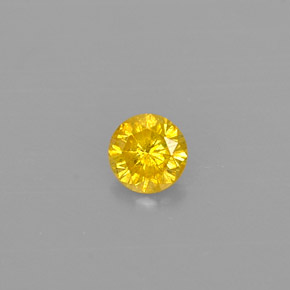 0,11 ctw natürlicher gelber Diamant, Rundschliff, SI-I1