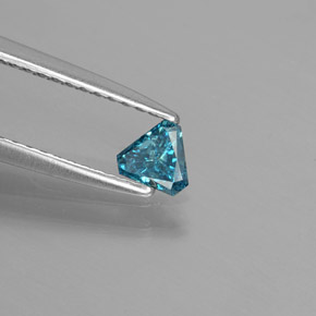 0,18 ctw natürlicher blauer Diamant, Trillion, SI