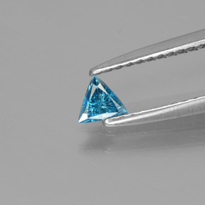 0,09 ctw natürlicher blauer Diamant, Trillion, SI