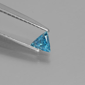 0,09 ctw natürlicher blauer Diamant, Trillion, SI