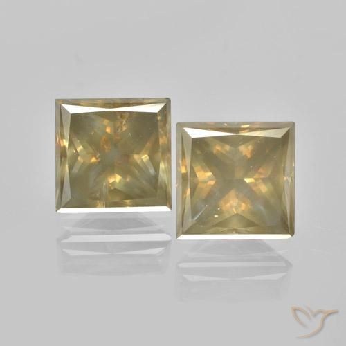 3.45ctw Natürlicher champagnerfarbend Diamant, Quadrat, VS-SI